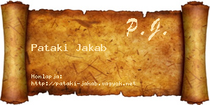 Pataki Jakab névjegykártya